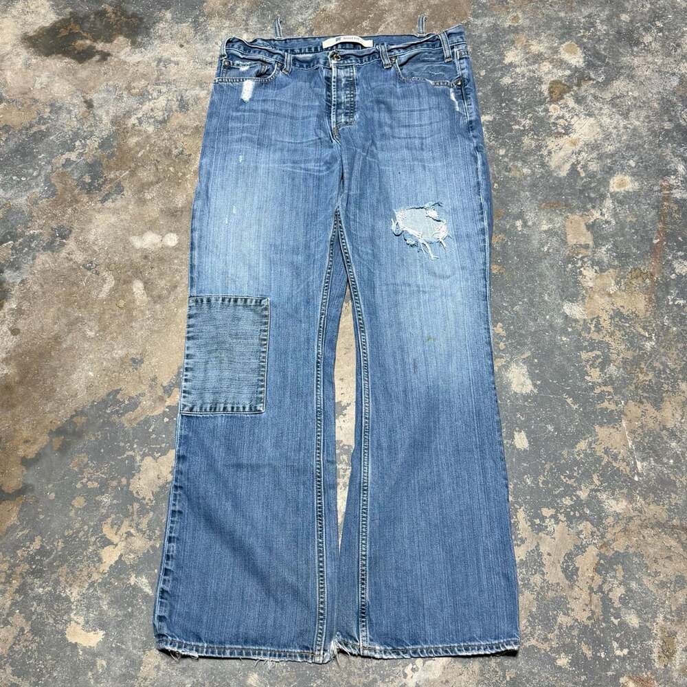 Vintage Gap Boot Fit Jeans Distressed Patchwork Denim
